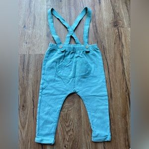 Blue suspender overalls